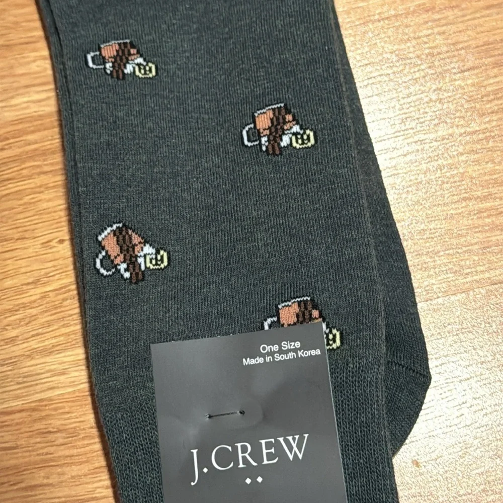 NWT J. Crew Green Hot Toddy‎ Casual Mens Socks
